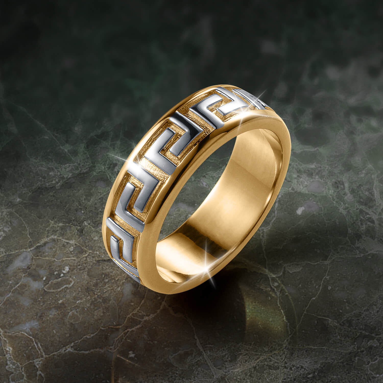 Daniel Steiger Greek Key Band Ring