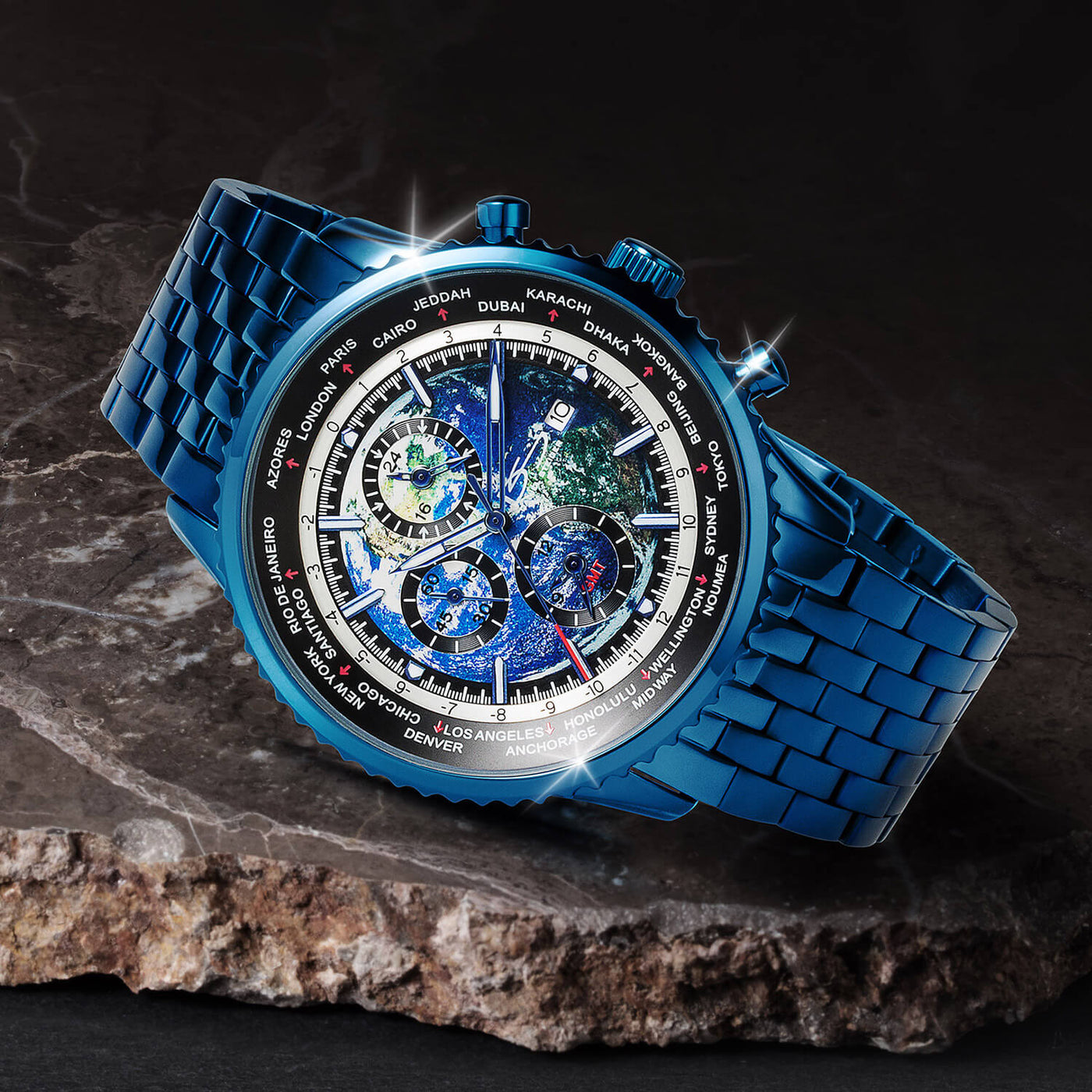 Daniel Steiger World Time Blue Men's Watch