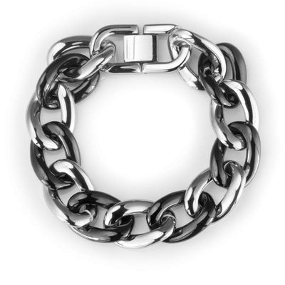 Daniel Steiger Ceramica Bracelet (Black and Steel)
