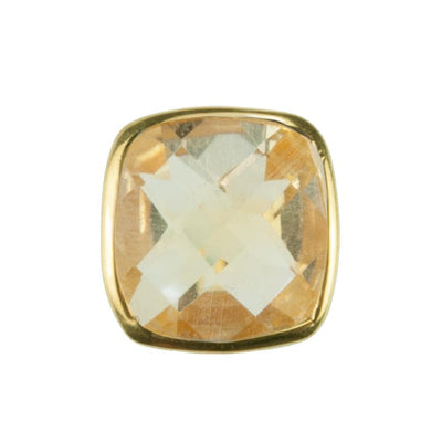 Dream Gems Earrings Yellow Citrine featuring a square yellow citrine gemstone set in gold-plated sterling silver, designed for women’s elegant jewelry collections.