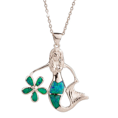 Daniel Steiger Mermaid Opal Pendant Rhodium