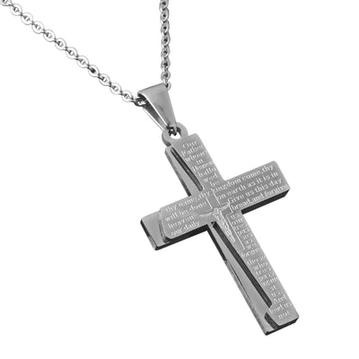 Daniel Steiger Lords Prayer Contemporary Steel Cross