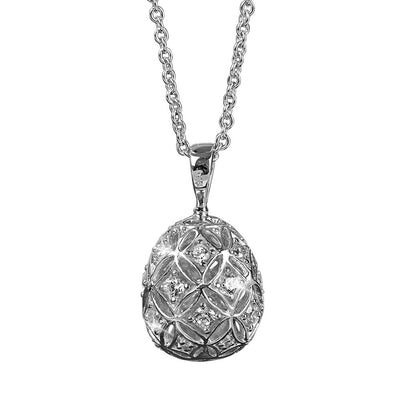 Daniel Steiger Imperial Egg Rhodium Pendant