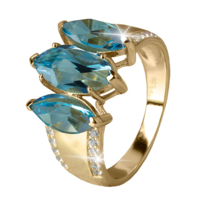 Daniel Steiger Blue Topaz Marquise Trilogy Ring