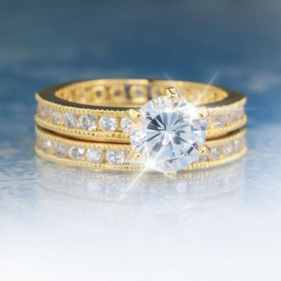 Daniel Steiger Classica Eternity and Solitaire Gold Ring