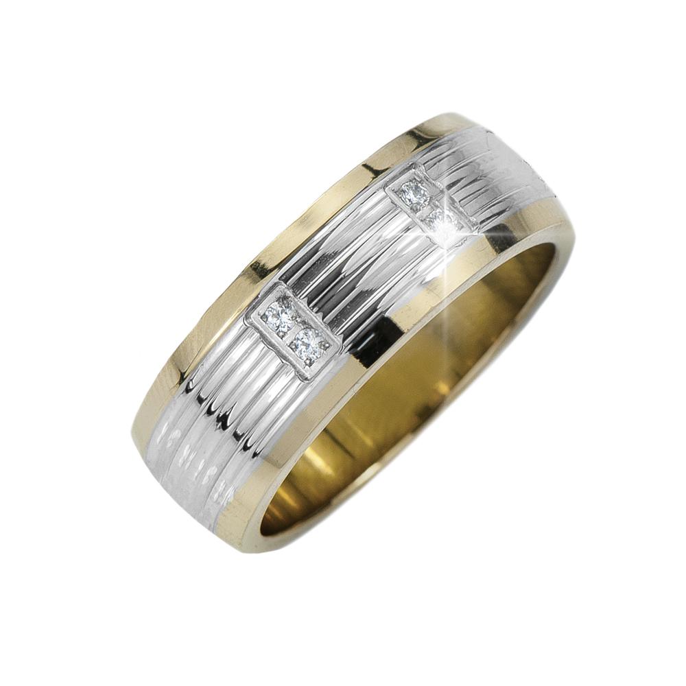 Men's Tower Diamond Ring featuring a three-tone stainless steel band with diamond accents, combining modern style and elegant craftsmanship for men’s jewelry.