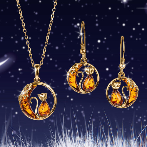 Daniel Steiger Baltic Amber Cat In The Moon Collection